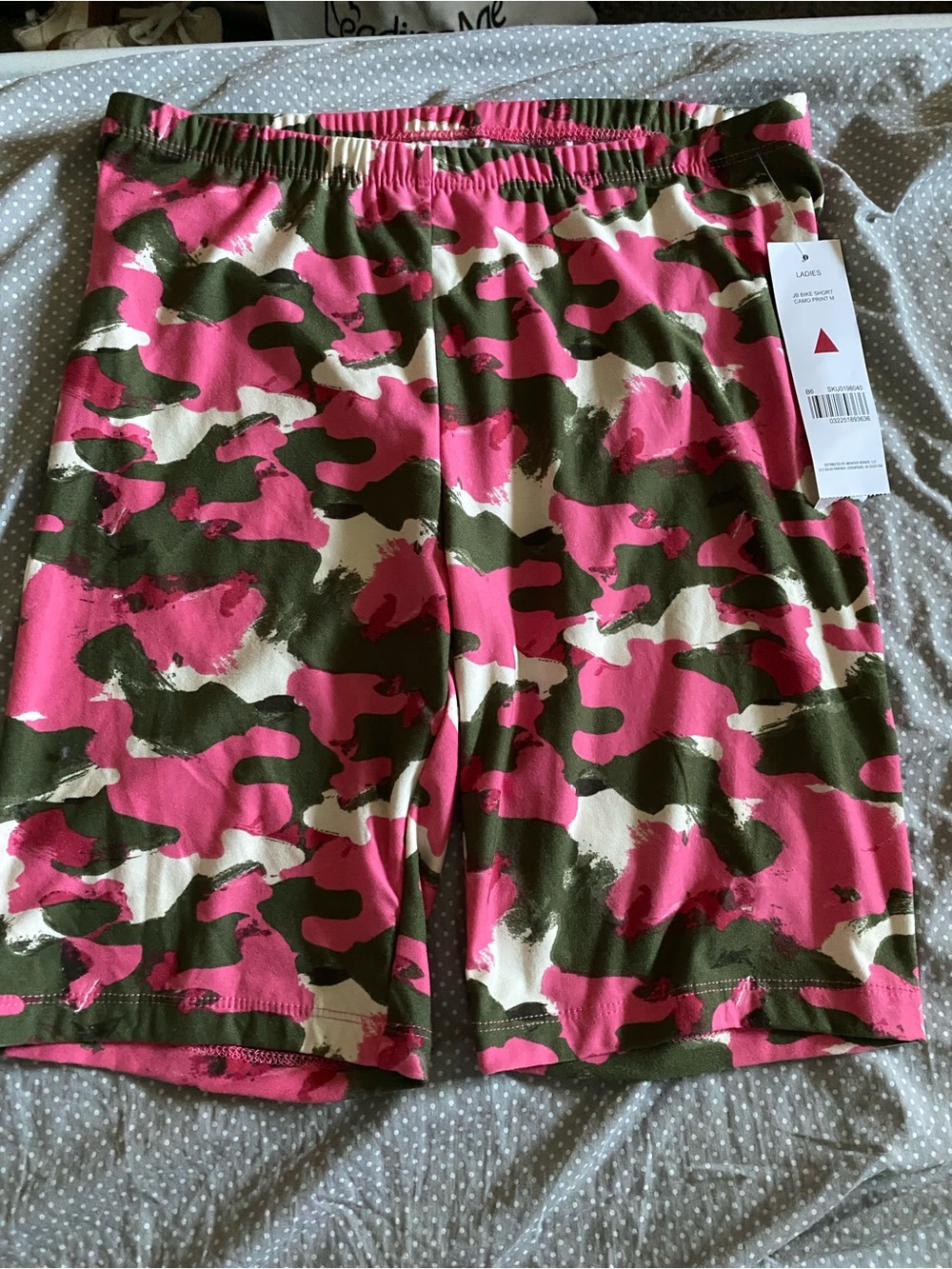 Women's Pink & Olive Camo Athletic Bike Shorts
